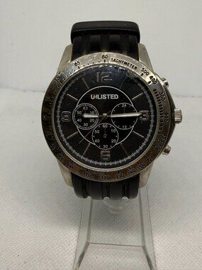 Unlisted by Kenneth Cole Men's Black Polyurethane Strap Quartz Watch 3010008945